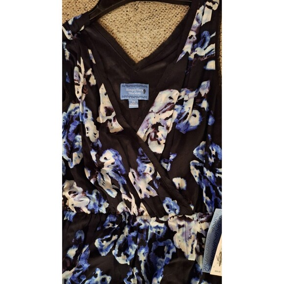 Simply Vera Wang | Women’s XS Blue White Purple Floral Sleeveless Dress NWT - Picture 2 of 6